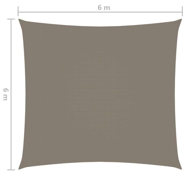 VidaXL négyzet alakú oxford-szövet napvitorla 6 x 6 m, tópszínű