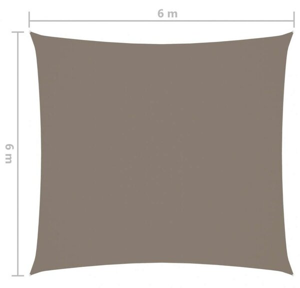 VidaXL négyzet alakú oxford-szövet napvitorla 6 x 6 m, tópszínű
