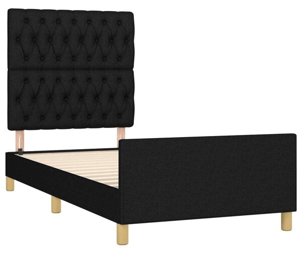 VidaXL sötéts szövet ágykeret fejtámlával 100 x 200 cm