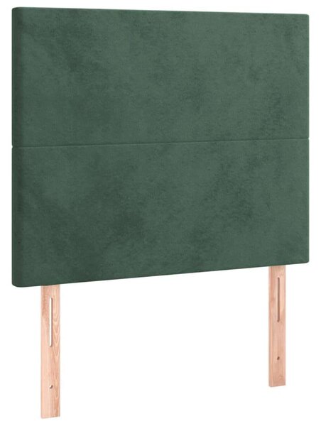 VidaXL Bársony Ágy Matraccal - Sötétzöld - 100x200 cm