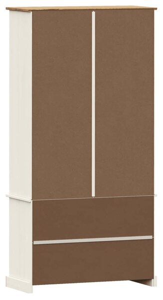 VIGO fehér üvegvitrines tömör fenyőszekrény 85x35x170 cm