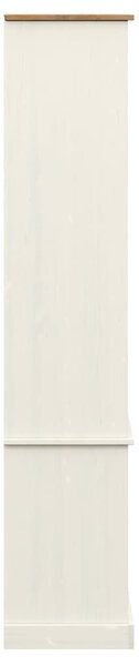 VIGO fehér üvegvitrines tömör fenyőszekrény 85x35x170 cm