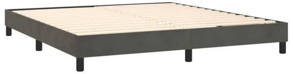 VidaXL sötétszürke bársony rugós ágy matraccal 180x200 cm