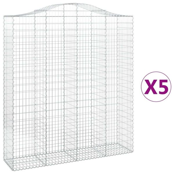 VidaXL Gabion Kosár - 5 db - 200x50x220/240 cm