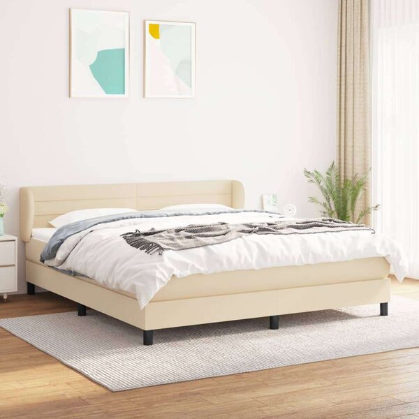 VidaXL Krémszínű Ágy - Rugós Matraccal - 180x200 cm