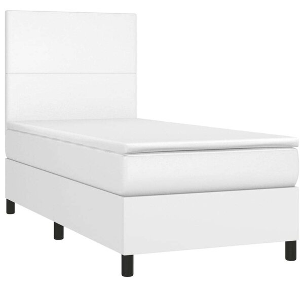VidaXL Ágy - 90x200 cm - Fehér Műbőr