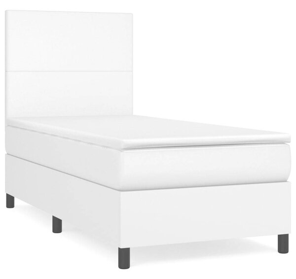 VidaXL Ágy - 90x200 cm - Fehér Műbőr