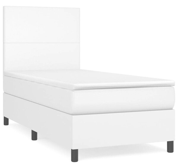 VidaXL Ágy - 90x200 cm - Fehér Műbőr