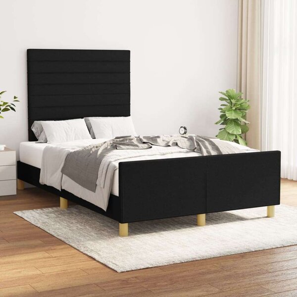 VidaXL Fekete Ágykeret Fejtámlával - 120x200 cm