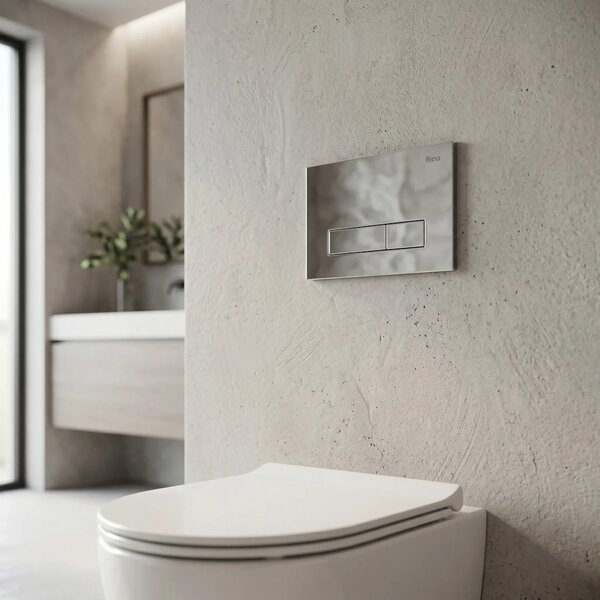 Beépíthető WC Tartókeret Szett Slim 024N HD Chrome Nyomólappal