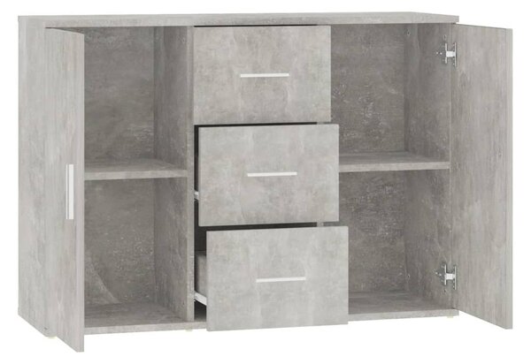 Betonszürke szerelt fa tálalószekrény 91x29,5x65 cm