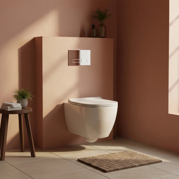 Beépíthető WC Tartókeret Szett Slim 024N HD Chrome Nyomólappal
