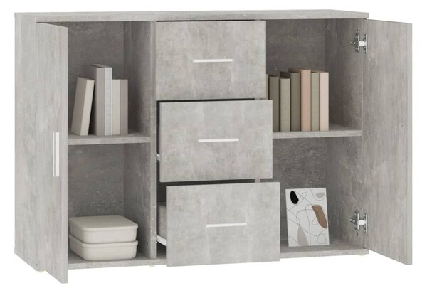 Betonszürke szerelt fa tálalószekrény 91x29,5x65 cm