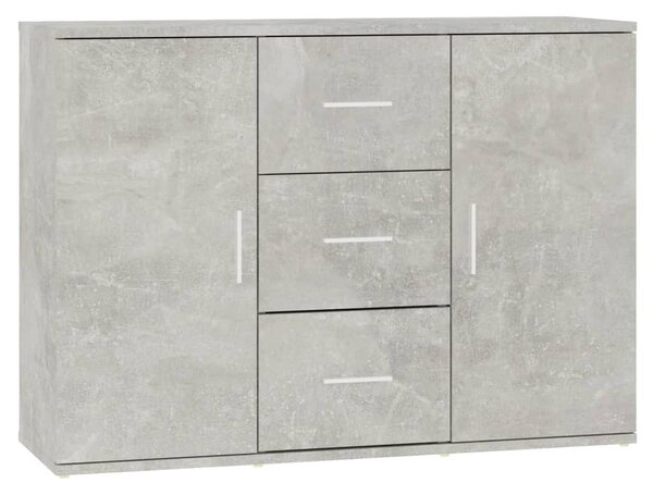 Betonszürke szerelt fa tálalószekrény 91x29,5x65 cm