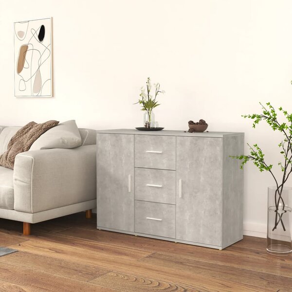 Betonszürke szerelt fa tálalószekrény 91x29,5x65 cm