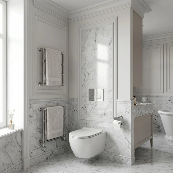 Beépíthető WC Tartókeret Szett Slim 024N HD Chrome Nyomólappal