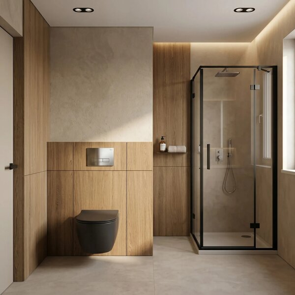Beépíthető WC Tartókeret Szett Slim 024N HD Chrome Nyomólappal
