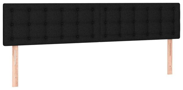 VidaXL fekete szövet rugós ágy matraccal 200 x 200 cm