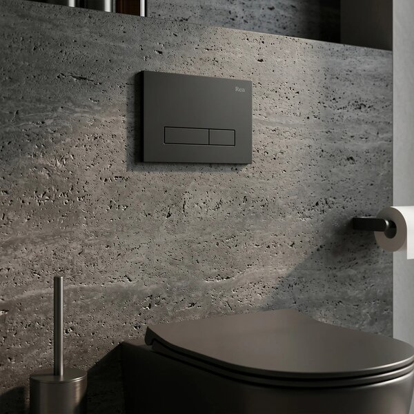 Beépíthető WC Tartókeret Szett Slim 024N HD Black Nyomólappal