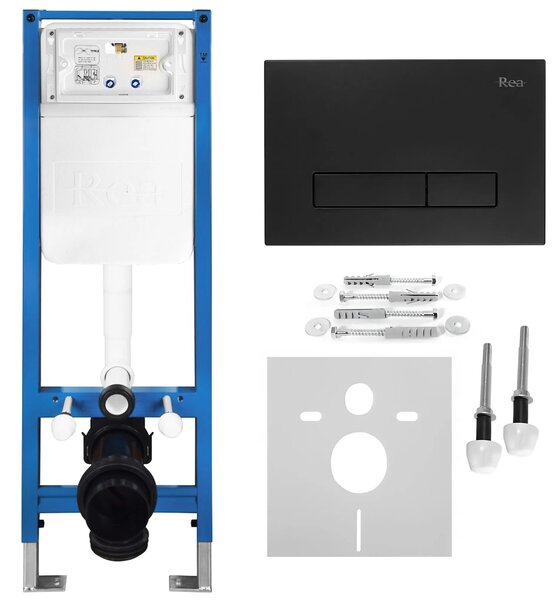 Beépíthető WC Tartókeret Szett Slim 024N HD Black Nyomólappal