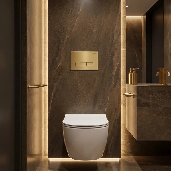 Beépíthető WC Tartókeret Szett Slim 024N HD Gold Nyomólappal