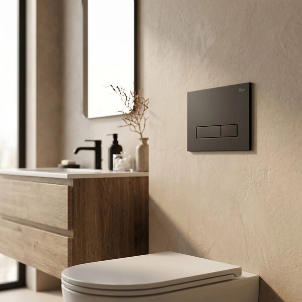 Beépíthető WC Tartókeret Szett Slim 024N HD Black Nyomólappal
