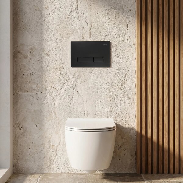 Beépíthető WC Tartókeret Szett Slim 024N HD Black Nyomólappal