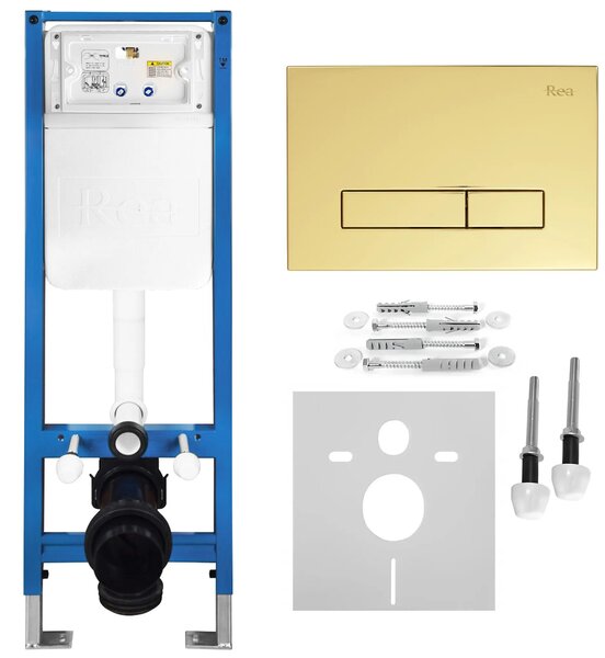 Beépíthető WC Tartókeret Szett Slim 024N HD Gold Nyomólappal