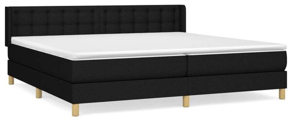 VidaXL fekete szövet rugós ágy matraccal 200 x 200 cm