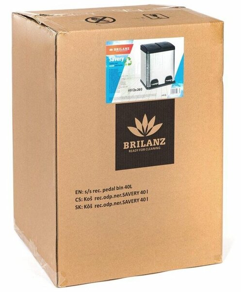 Brilanz szemeteskosár, 2 x 20 l, nerez, 40 l