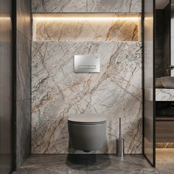 Beépíthető WC Tartókeret Szett Slim 024N HD Satin Nyomólappal