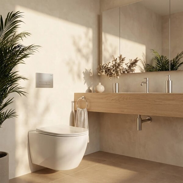Beépíthető WC Tartókeret Szett Slim 024N HD Satin Nyomólappal