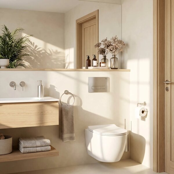 Beépíthető WC Tartókeret Szett Slim 024N HD Satin Nyomólappal