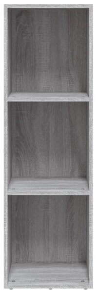 Szürke sonoma színű szerelt fa könyv-/TV-szekrény 36x30x114 cm