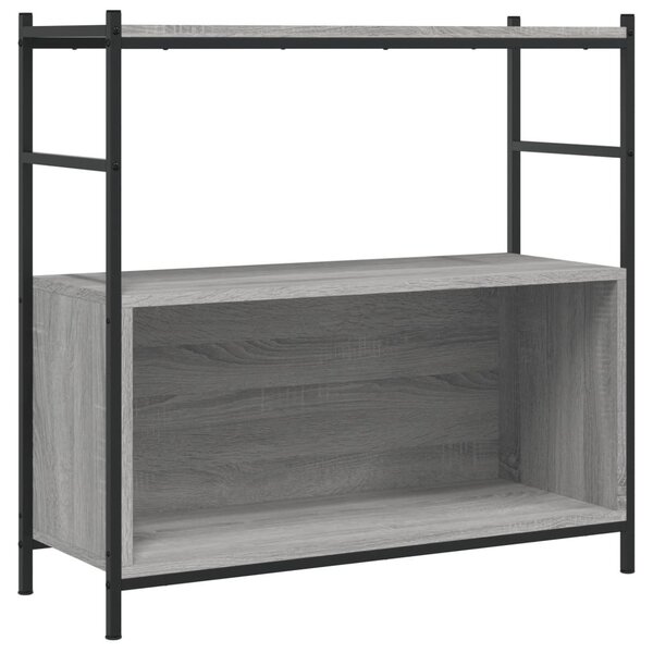 Szürke sonoma szerelt fa és vas könyvespolc 80 x 30 x 78,5 cm