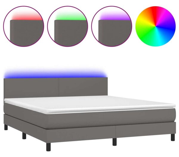 VidaXL Ágy - Műbőr - 180x200 cm - LED