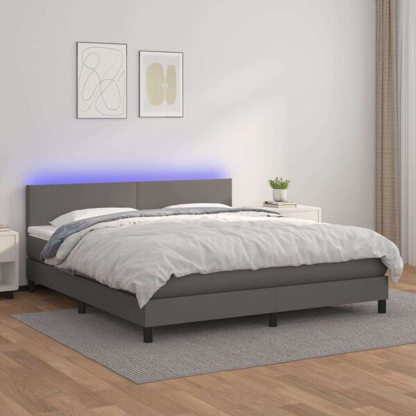 VidaXL Ágy - Műbőr - 180x200 cm - LED