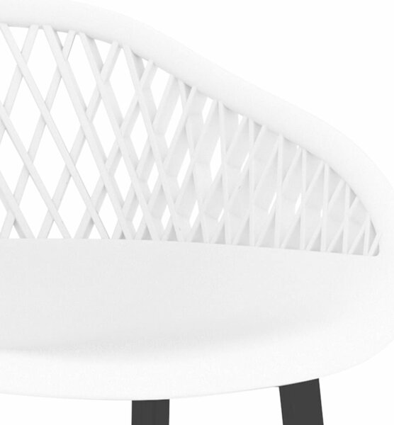 VidaXL Fehér Bárszék - 2 db - PP Műanyag és Fém