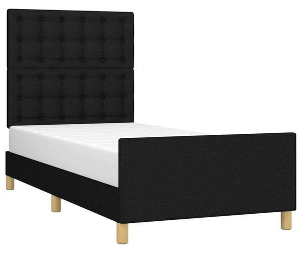 VidaXL sötéts szövet ágykeret fejtámlával 100 x 200 cm
