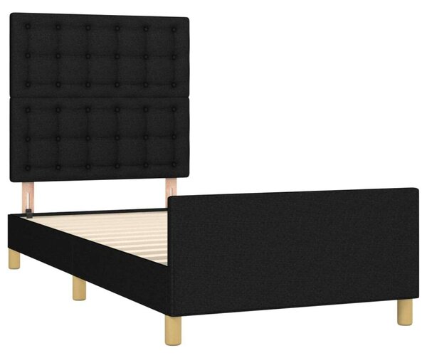 VidaXL sötéts szövet ágykeret fejtámlával 100 x 200 cm