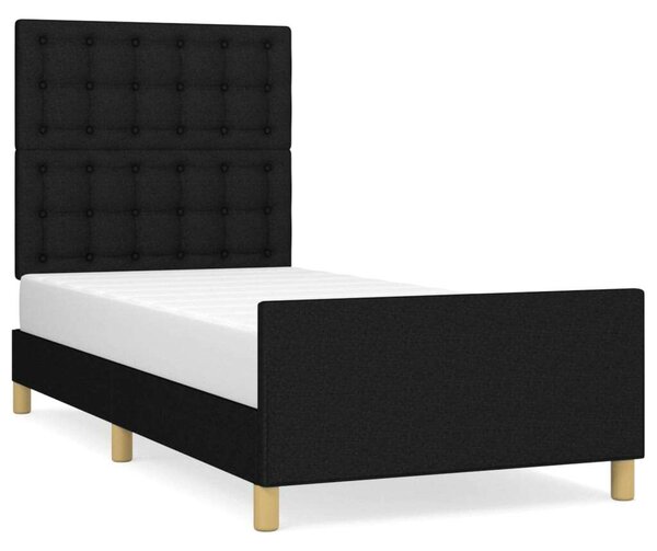 VidaXL sötéts szövet ágykeret fejtámlával 100 x 200 cm