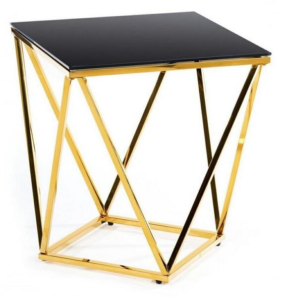 HowHomely Kávésasztal DIAMANTA 50x50 cm arany/fekete DD0123