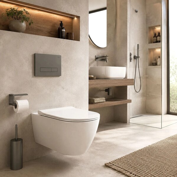 Beépíthető WC Tartókeret Szett Slim 024N HD Titan Nyomólappal