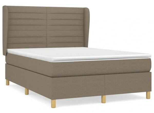 VidaXL tópszínű szövet rugós ágy matraccal 140 x 190 cm