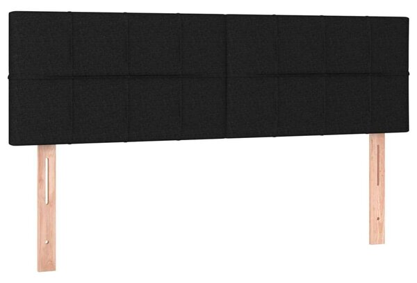 VidaXL fekete szövet rugós ágy matraccal 140 x 190 cm