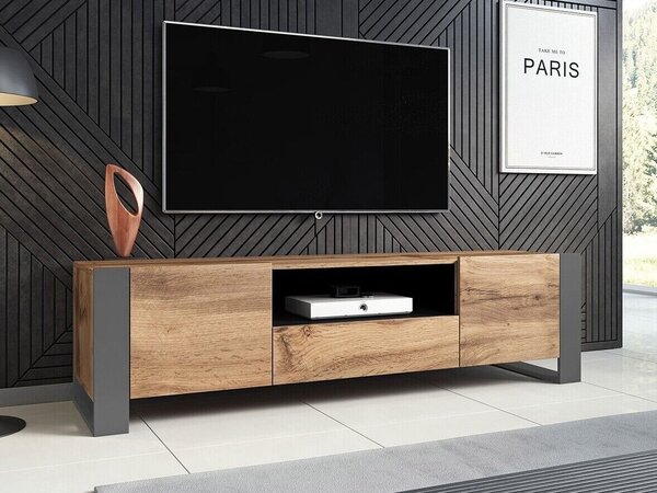 TV-állvány Socius, Laminált forgácslap, 48x180x44cm, Wotan tölgy, Antracit
