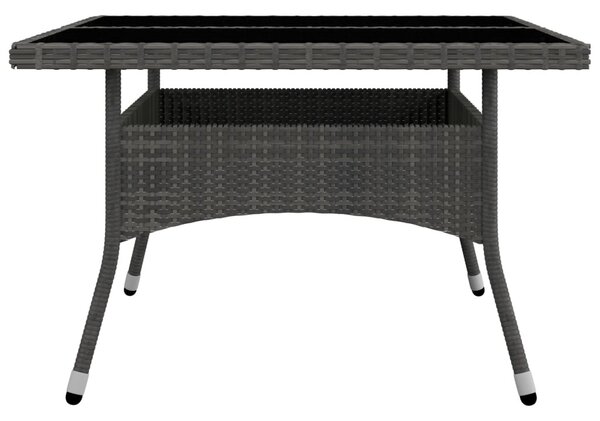 9 részes szürke polyrattan és üveg kerti étkezőgarnitúra