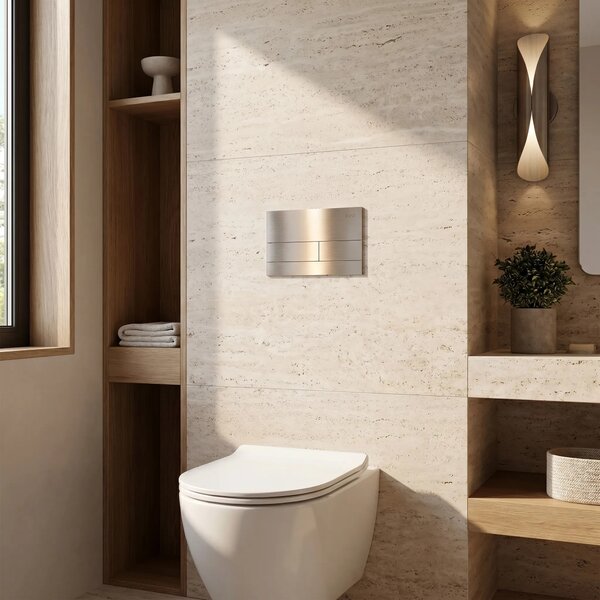 Beépíthető WC Tartókeret Szett Slim 024N T Brush Steel Nyomólappal