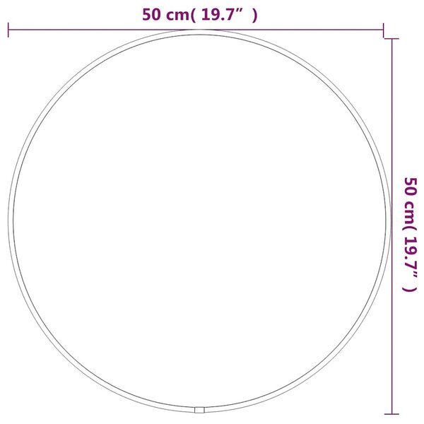 Ezüstszínű falitükör Ø 50 cm Kerek