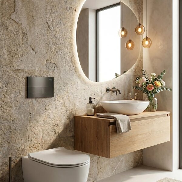 Beépíthető WC Tartókeret Szett Slim 024N T Titan Nyomólappal